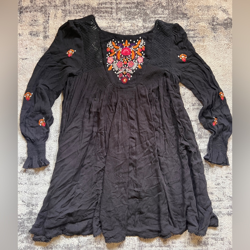 Free people embroidered babydoll dress